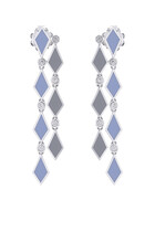 Mosaic Drop Earrings, 18k White Gold & Diamonds